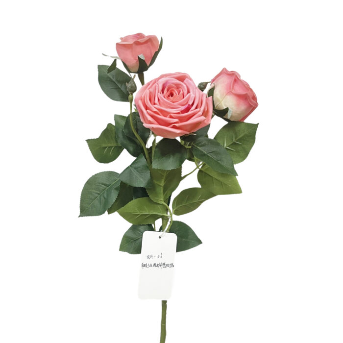 GNW Blue Artificial 3-head Garden Rose Real Touch QH-07 - Image 9