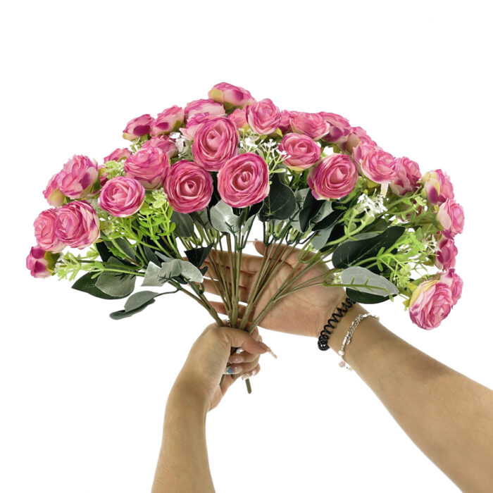 GNW Fuchsia Artificial Camellia Spray Roses TN-36 - Image 3