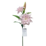 GNW Pink Artificial 3-head Lily Real Touch QH-48