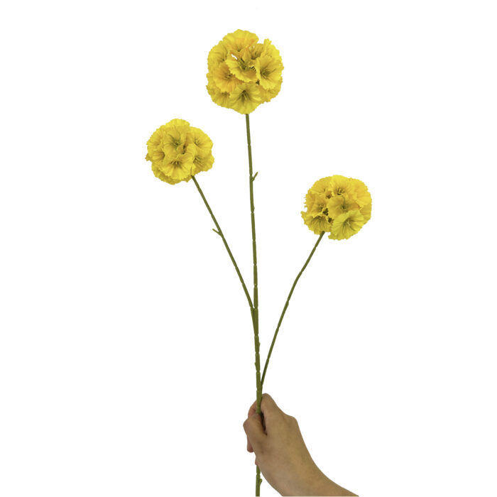GNW Champagne Artificial 3-headed Snowball Flower YM-01 - Image 5