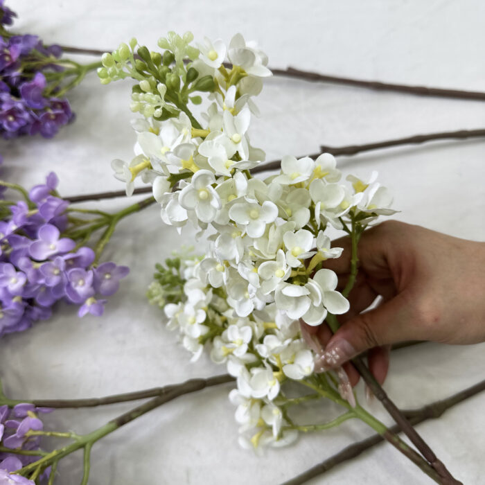 GNW White Artificial 2-head Hydrangea Real Touch GYX-70 - Image 2
