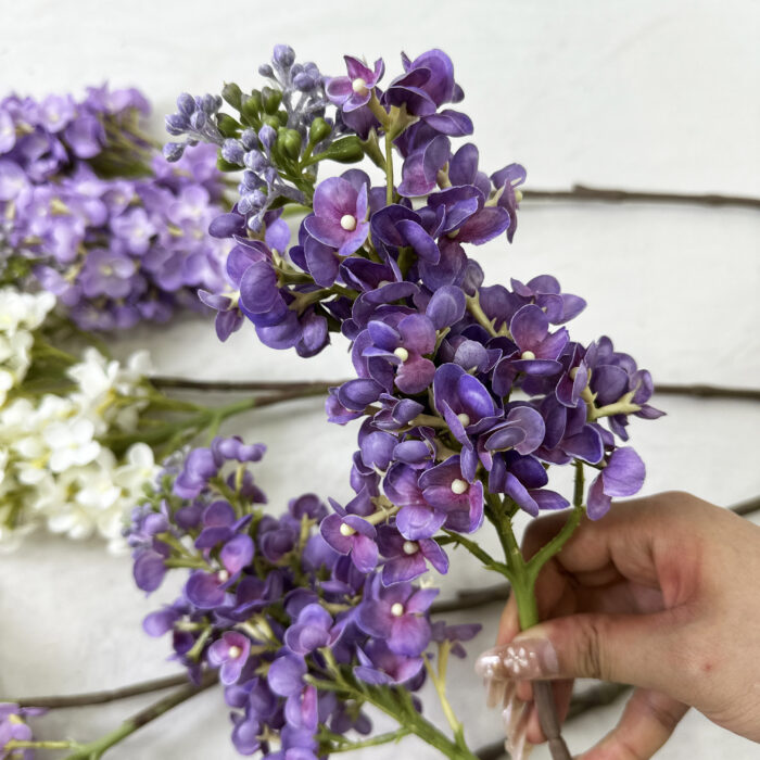 GNW Dark Purple Artificial 2-head Hydrangea Real Touch GYX-87 - Image 2