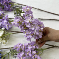 GNW Purple Artificial 2-head Hydrangea Real Touch GYX-71 - Image 2