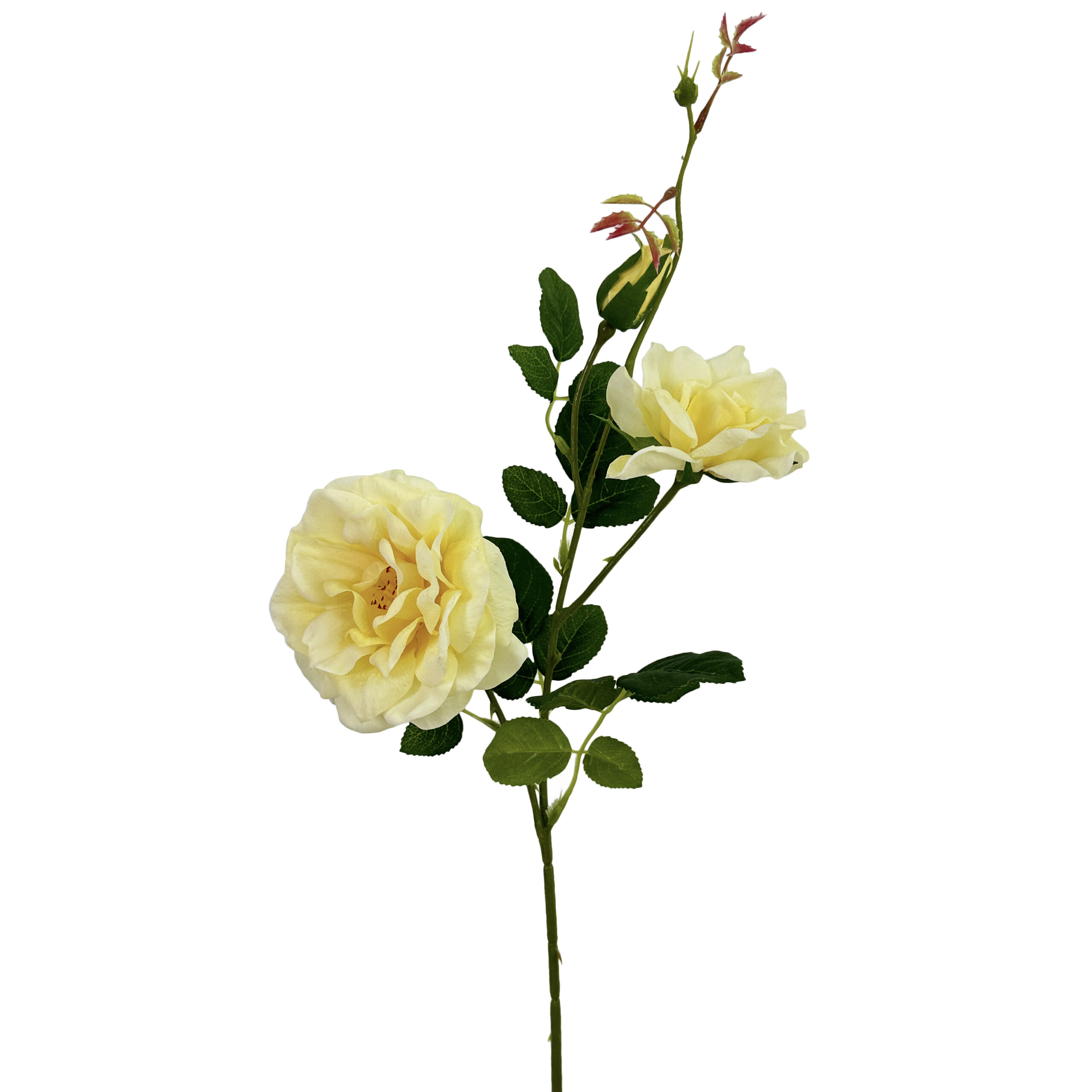 18 GNW Yellow Artificial Chinese Rose Real Touch QH-129 - Image 1