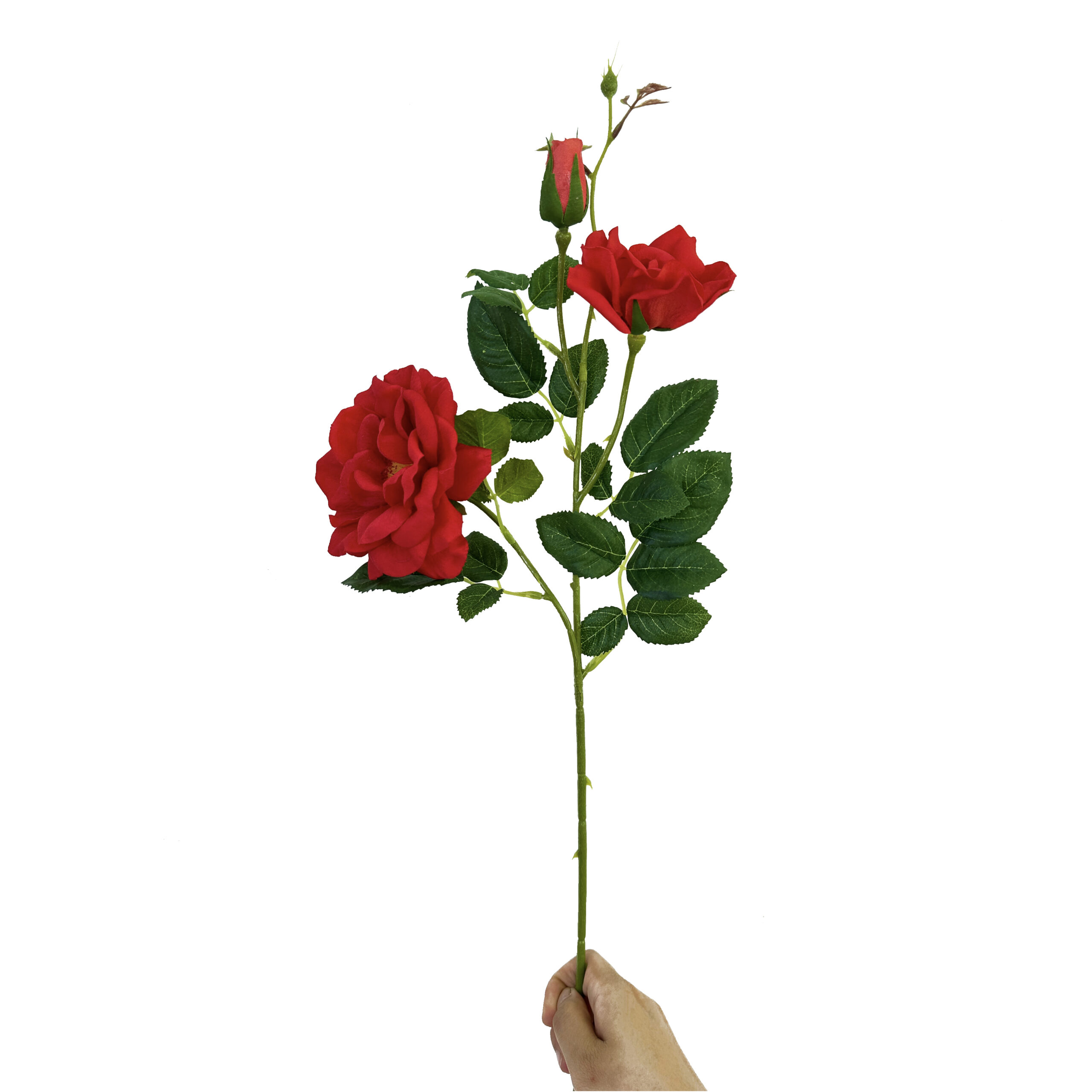 19-恢复的 GNW Red Artificial Chinese Rose Real Touch QH-134 - Image 1
