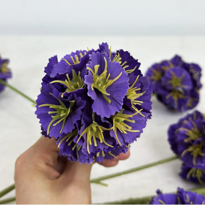 GNW Champagne Artificial 3-headed Snowball Flower YM-01 - Image 4