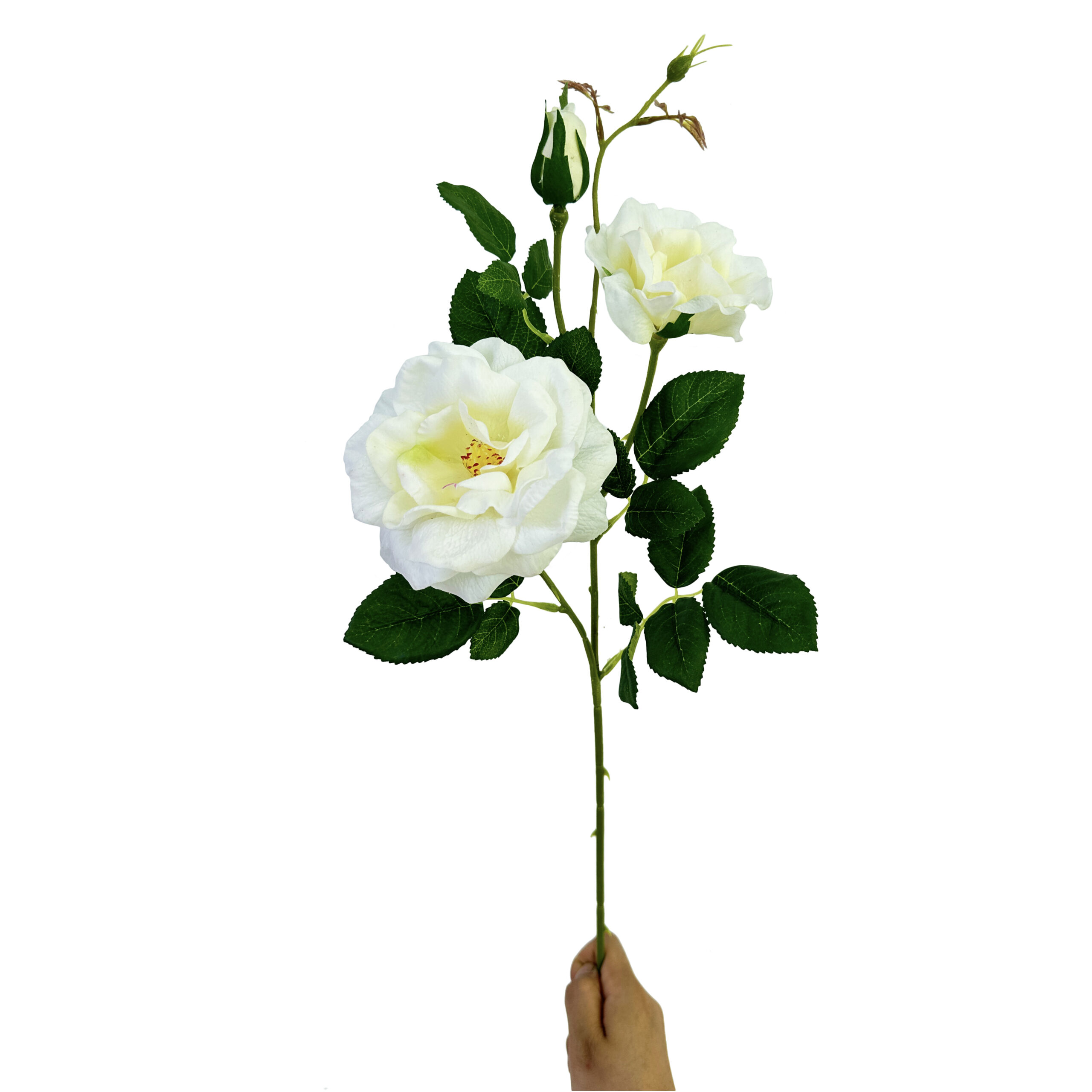 22 GNW White Artificial Chinese Rose Real Touch QH-128 - Image 1