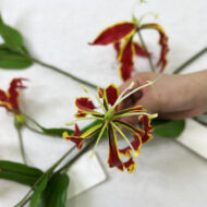 GNW Red Artificial Gloriosa Lily Real Touch LZ-224 - Image 2