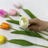 GNW White Artificial Tulips Real Touch YB-01 - Image 2