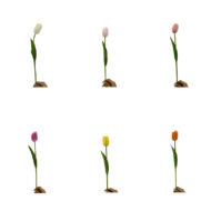 GNW Yellow Artificial Tulips Real Touch YB-06 - Image 3