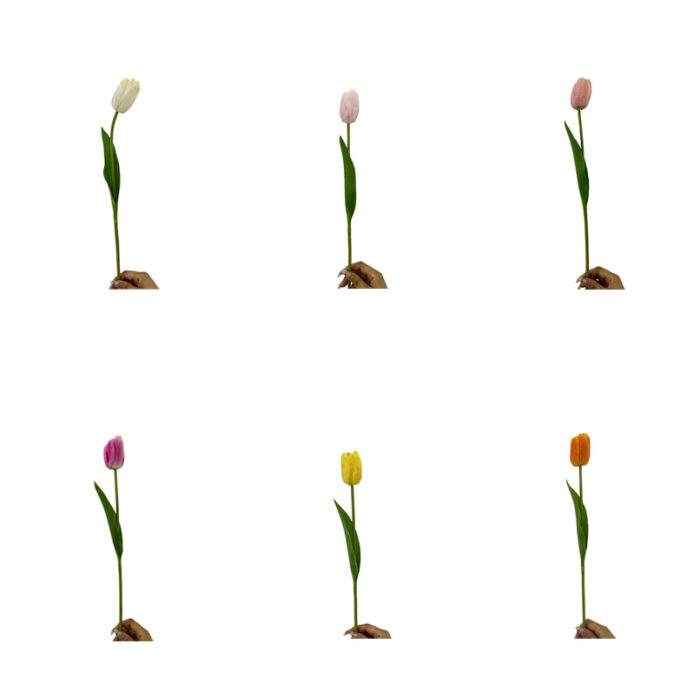 GNW Yellow Artificial Tulips Real Touch YB-06 - Image 3