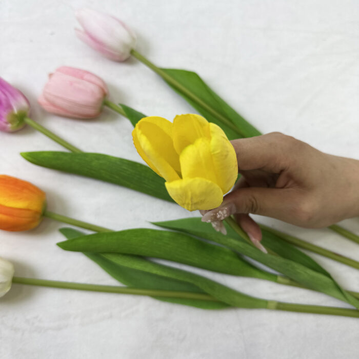 GNW Yellow Artificial Tulips Real Touch YB-06 - Image 2