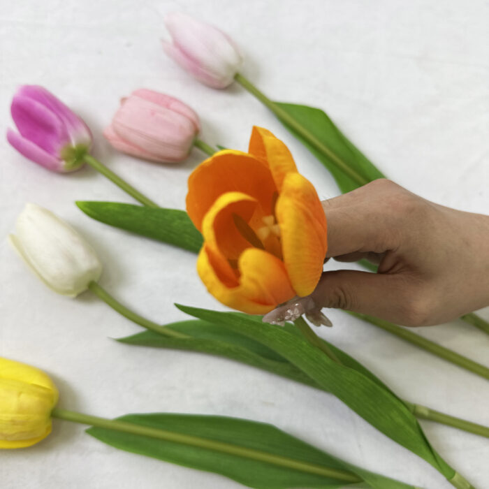 GNW Orange Artificial Tulips Real Touch YB-07 - Image 2