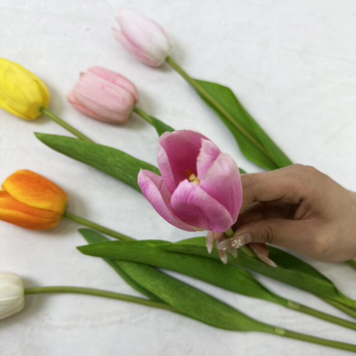 GNW Pink Purple Artificial Tulips Real Touch YB-04 - Image 2