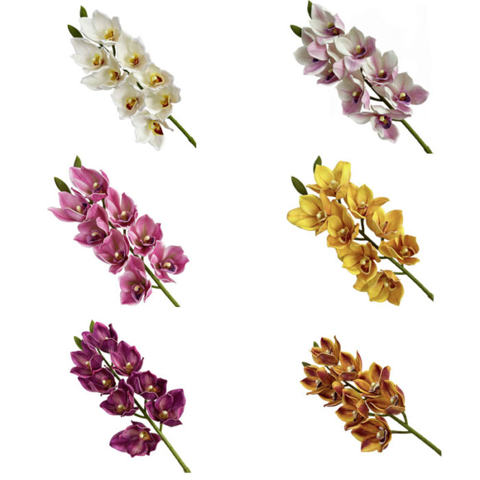 GNW Pink Artificial 8-head Cymbidium Hybrid‌ HD-13 - Image 3