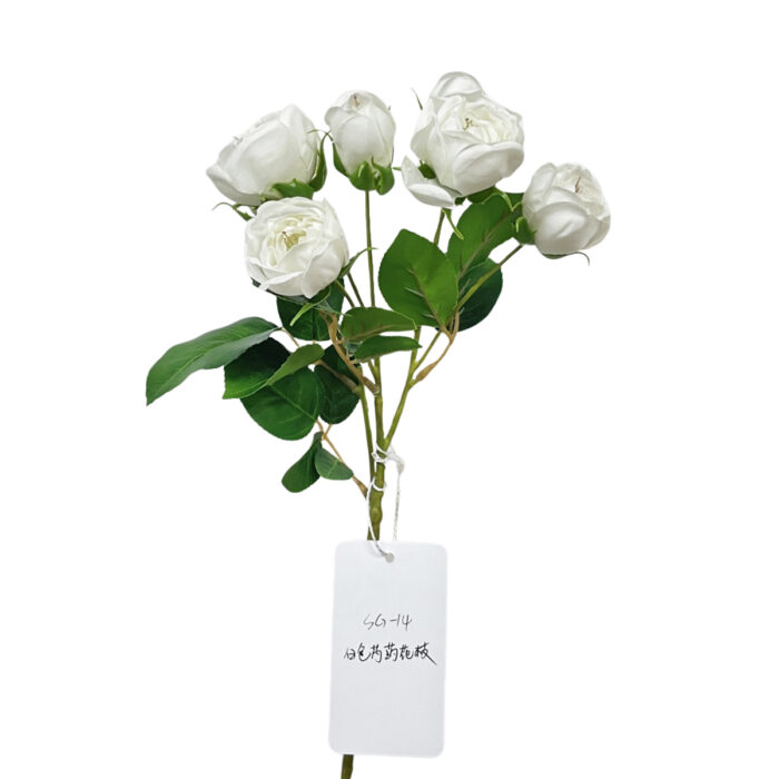 GNW White Artificial Single Peony Branch Real Touch SG-14 - Image 2
