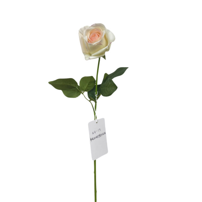 GNW White Artificial Single Garden Rose Real Touch QH-14 - Image 5