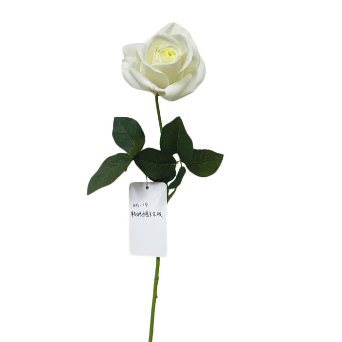GNW White Artificial Single Garden Rose Real Touch QH-14 - Image 2