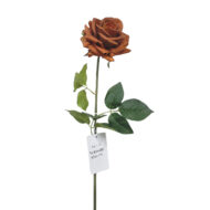GNW Brown Artificial Single Garden Rose Real Touch QH-32 - Image 12