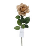 GNW Brown Artificial Single Garden Rose Real Touch QH-32