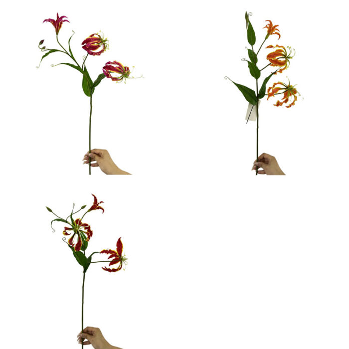 GNW Red Artificial Gloriosa Lily Real Touch LZ-224 - Image 3