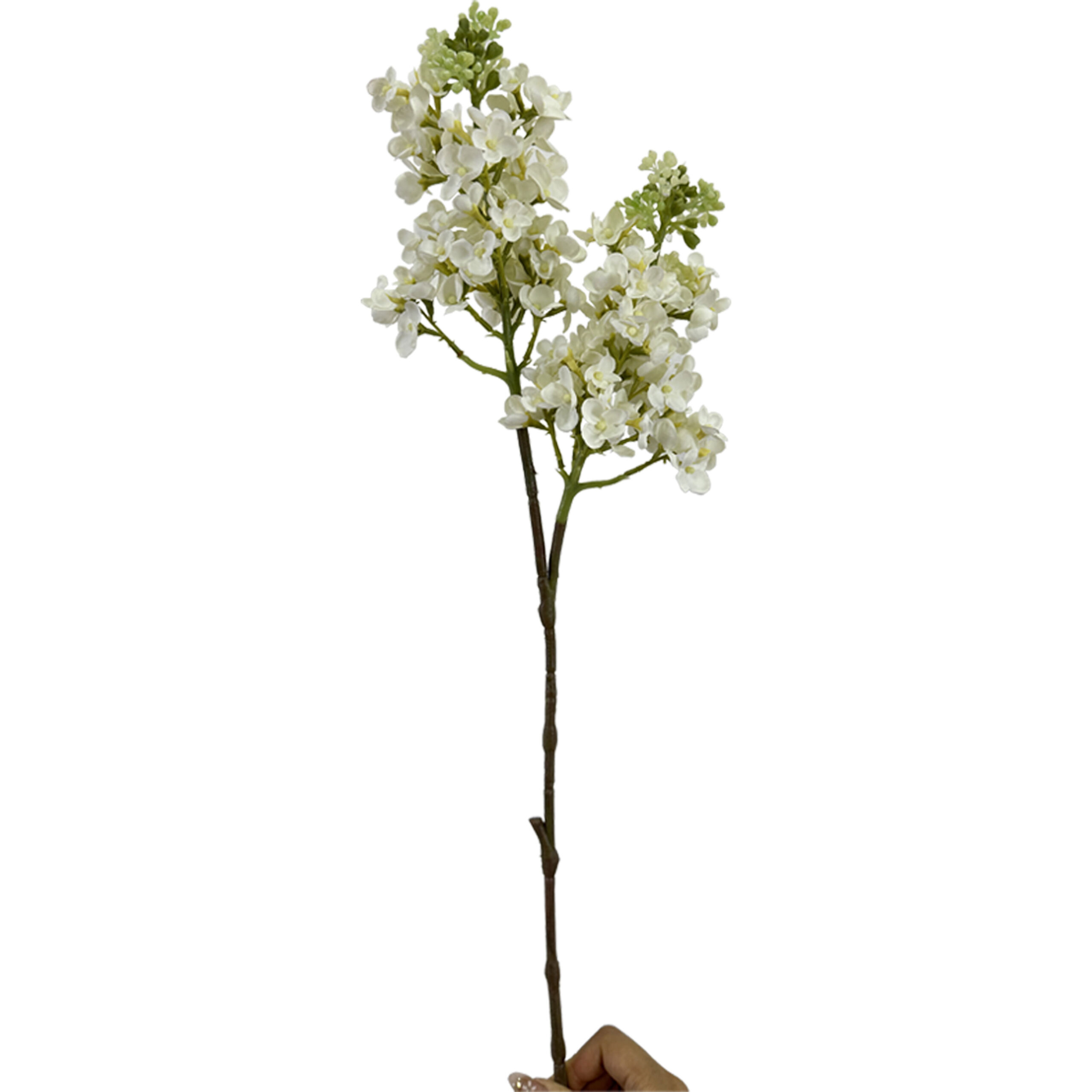 e42daef338e2734dd4b395bf06c0e61c GNW White Artificial 2-head Hydrangea Real Touch GYX-70 - Image 1