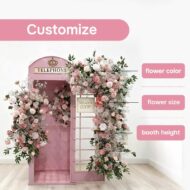Wholesale Wedding Arch Decoration with Artificial flowers and Vintage Telephone Booth Prop - Image 3