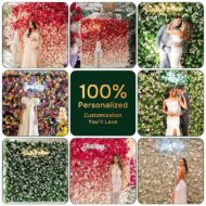 New Design 8ft X 8ft 5d Roll up Realistic Wedding Backdrop Decoration 5d Flower Wall Panel Decorative - Image 5