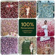 High Quality Faux Flower Wall Pannel 8ft X 8ft Roll Up 5D Silk Faux Pink Rose Wall Background Flower For Wedding Party Decoration - Image 4
