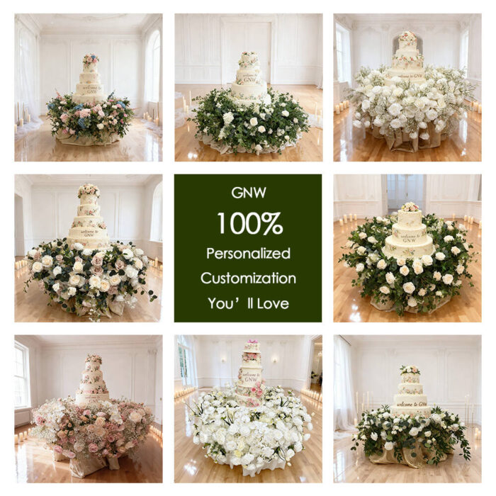 Custom Design Wedding Cake Floral Decoration With Artificial Flowers Real Touch High Quality Silk Material - Image 2