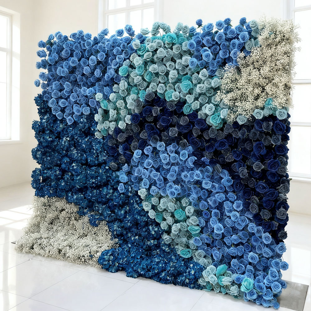 Blue-wall-2509 (15) Factory Direct Sale Wholesale Artificial Flower Wall for Wedding Decoration Cheap - Image 1