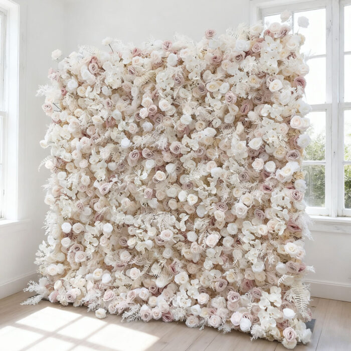 Custom-fit Wholesale Artificial Flower Wall Backdrop for Wedding Decoration - Image 3
