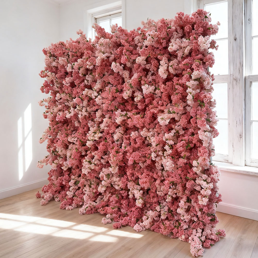 Pink-wall-2509 (67) Wholesale Artificial Wedding Flower Wall Backdrop For Wedding Ceremony And Party Decoration - Image 1
