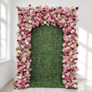 High Quality Wedding Church Lawn Wedding Stage Backdrop Decorative Silk Artificial Fabric Roll Up Flower Wall - Image 2