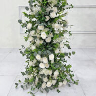 Custom Premium Artificial Wedding Flower Arch With Fabric And Silk Flowers For Unique Bridal Ceremonies - Image 2