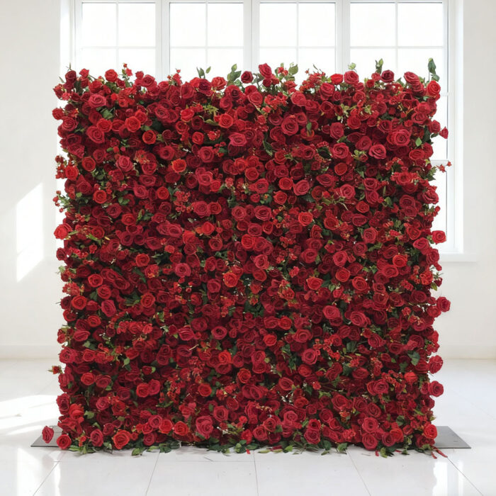 Customization Decor 5D Artificial Silk Flower Wall 8ft X 8ft Roll Up Wedding Backdrop Event Photography - Image 3