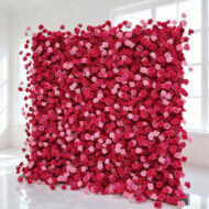 luxury Customized Floral Wall Panel Red Rose Flower Wall Backdrop Wedding Supplies Silk Flower Decorations