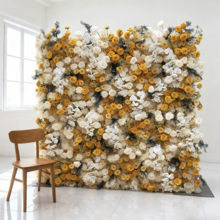 Wedding Decoration Supplies Customize Durable 8ft Simulation Flower Wedding Backdrop Wall Roll Up