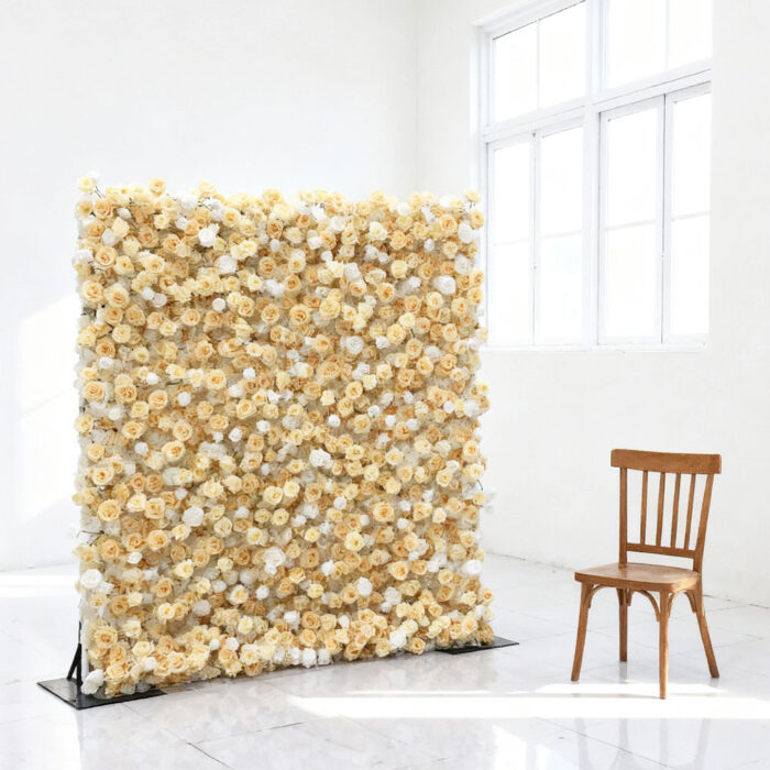 New Design 8ft X 8ft 5d Roll up Realistic Wedding Backdrop Decoration 5d Flower Wall Panel Decorative - Image 4
