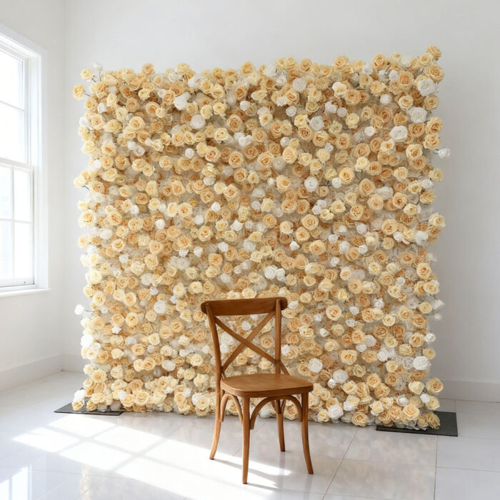 New Design 8ft X 8ft 5d Roll up Realistic Wedding Backdrop Decoration 5d Flower Wall Panel Decorative - Image 3