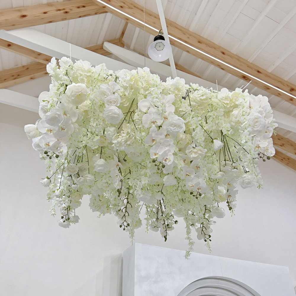 ceiling25-10 (33) Wholesale Custom Artificial Wisteria Floral Flowers Ceiling Install For Wedding Decoration - Image 1