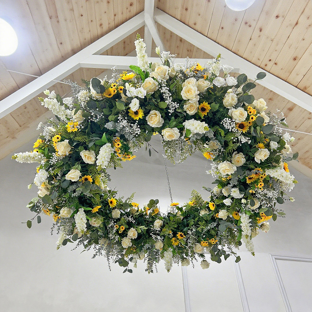 ceiling25-10 (37) Factory Direct High End Floral Decor Luxury Wedding Artificial Wisteria Ceiling Installation - Image 1
