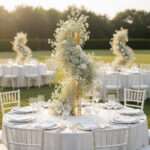 Modern Wedding Table Centerpieces Using Real Touch Decorative Flowers, Customizable and Luxury Style