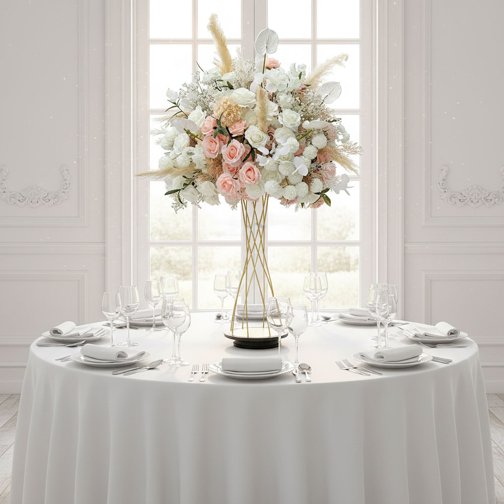 centerpieces25-10 (7) Wholesale Artificial Floral Centerpieces for Wedding Table, Real Touch Feeling, Hot Sale and Fast Shipping - Image 1