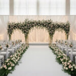 Custom Wedding Arch Backdrop Artificial Flowers For Wedding Decoration