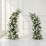 Custom Premium Artificial Wedding Flower Arch With Fabric And Silk Flowers For Unique Bridal Ceremonies