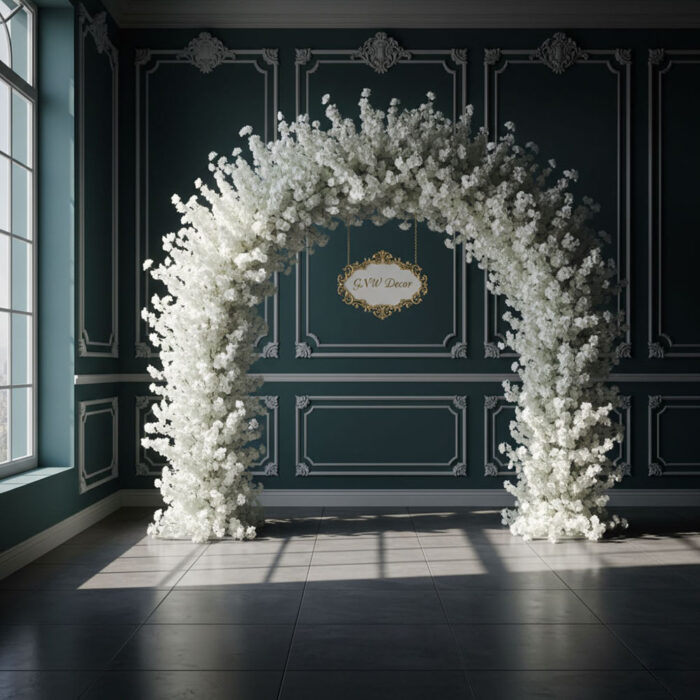 Custom Design Service Elegant Artificial Floral Wedding Arch Backdrop Arrangement - Image 3