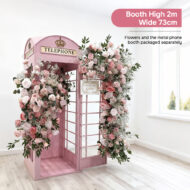 Wholesale Wedding Arch Decoration with Artificial flowers and Vintage Telephone Booth Prop - Image 2