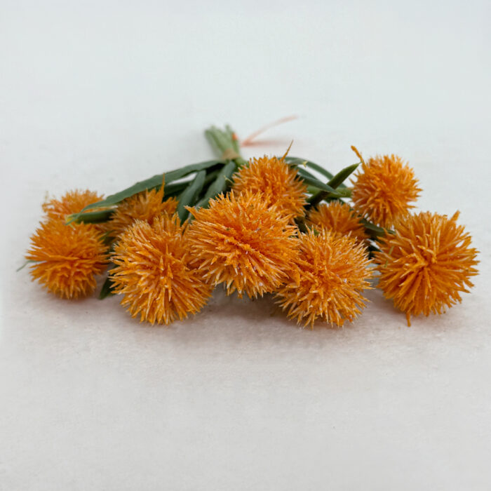 GNW Orange Five Branches Artificial Echinops Sphaerocephalus MYZ-85 - Image 2
