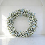 Custom Made Wedding Arch And Backdrop Artificial Flower Decoration For Wedding Venue